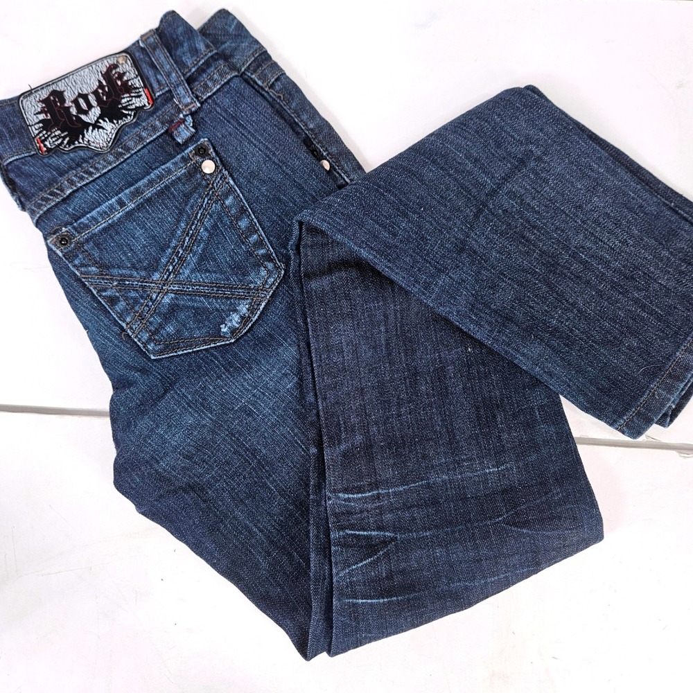 Zana Di Jeans Women JR 5 Dark Wash Skinny Denim Rock Patch Low Rise Distressed